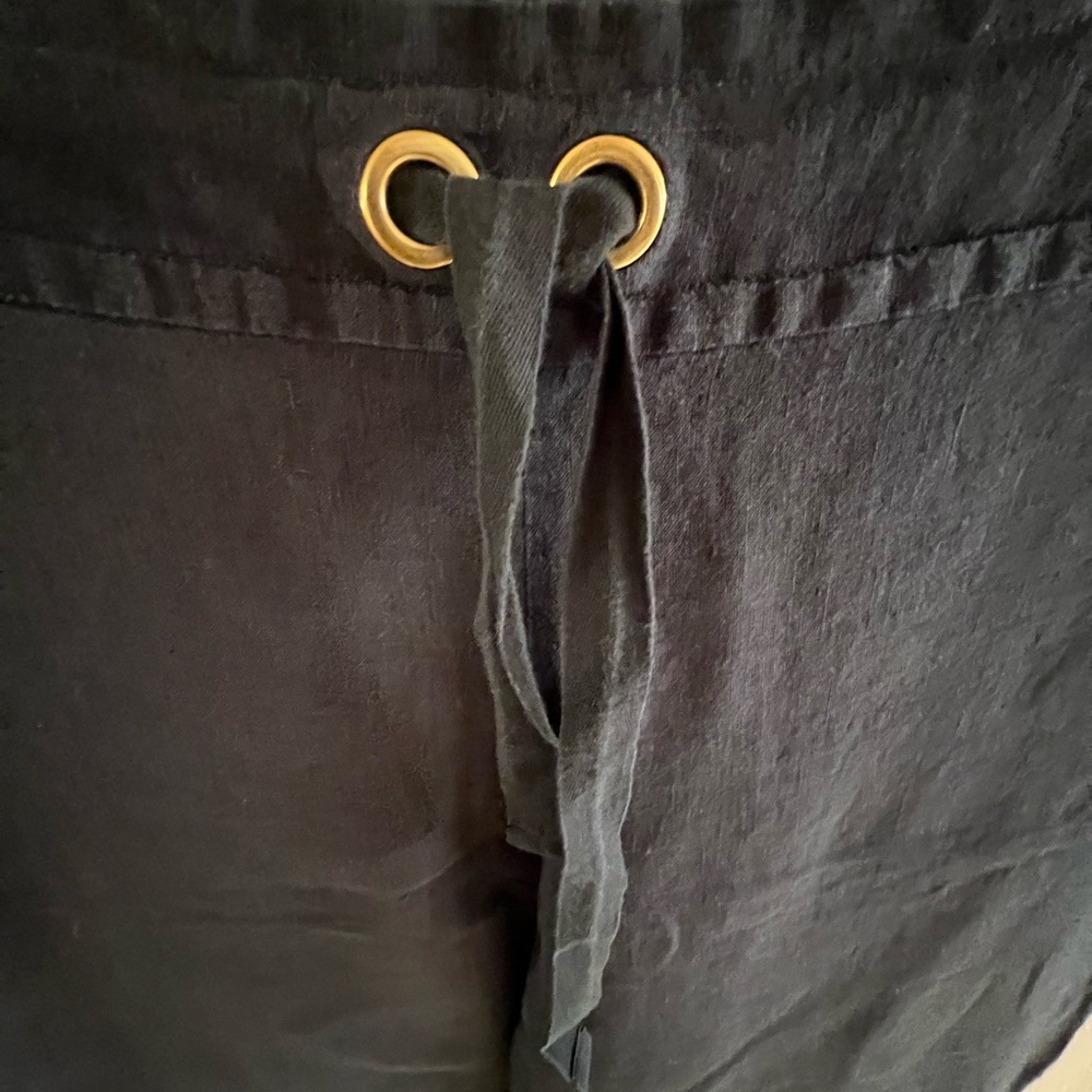 J. Crew 100% Linen Women’s Wide Leg Slacks with drawstring and pockets Med - Picture 4 of 5